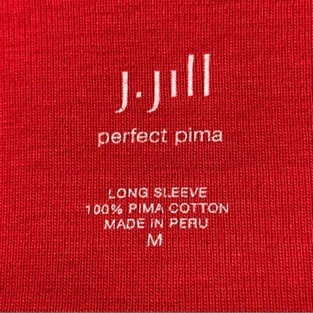 J. Jill Perfect Pima Cotton Red Long Sleeves Top - Picture 9 of 13